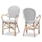 Baxton Studio Naila Classic French Black and White Weaving and Natural Brown Rattan Dining Chair, PK2 210-2PC-12697 - alternate 2